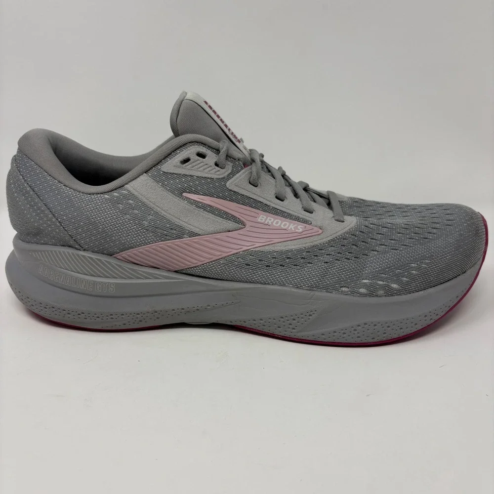 Brooks Adrenaline GTS 24 Women's Size 12 Narrow Grey Pink Running Shoes Sneakers